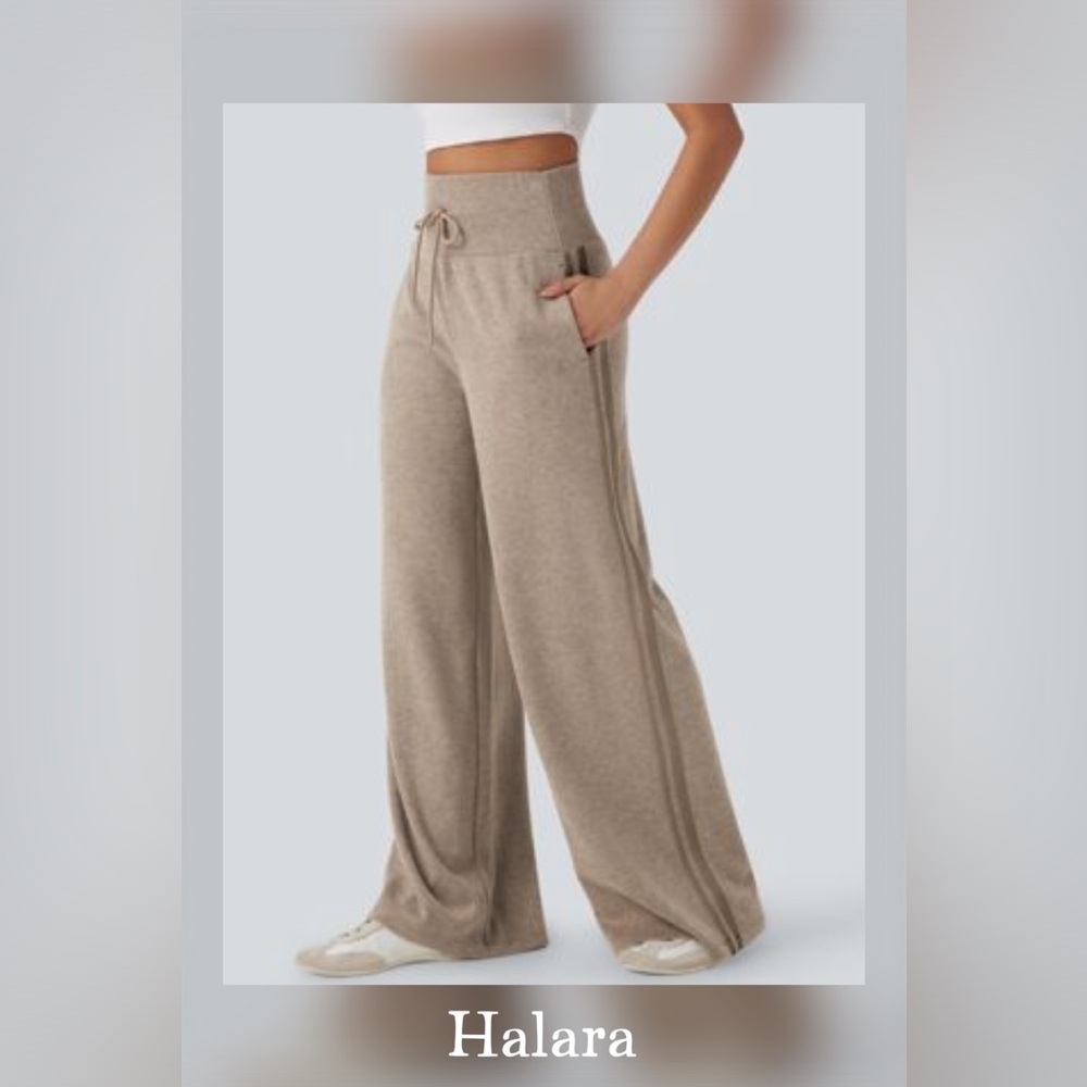 BRAND NEW HALARA Beige Wide-Leg Pants